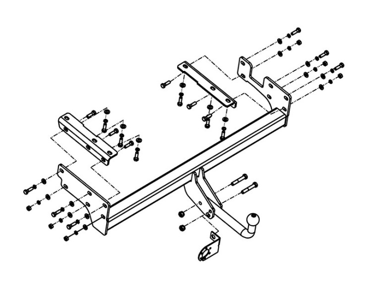 Фаркоп MI 24 - Mitsubishi Outlander / 2003-2007 / S-75 / kg-1500 / type=A