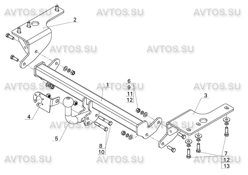 Фаркоп TY 37 - Toyota Corolla (E 18) / 2013- / S-75 / kg-1250 / type=A / smart-c=!?