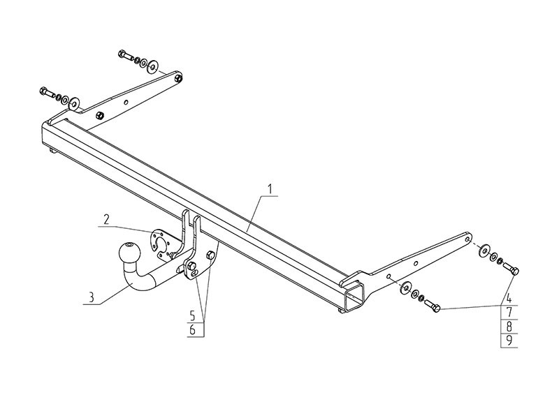 Фаркоп VW 35 - Volkswagen Tiguan, Tiguan 2 / 2007- / S-100 / kg-2500 / type=A / smart-c=!!!