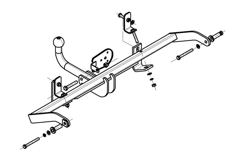 Фаркоп RN 05 - Renault Kangoo / 1998-2008 / S-75 / kg-1250 / type=A