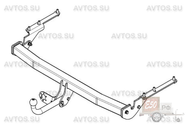 Фаркоп TY 23 - Toyota RAV-4(з/к на двери) / 2009-2012 / S-75 / kg-1500 / type=A
