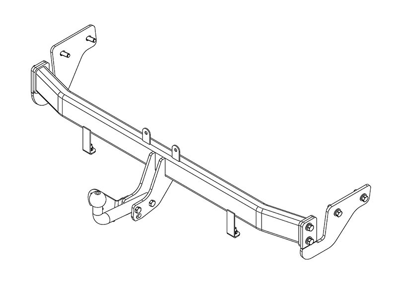 Фаркоп HY 23 - Hyundai Solaris / 2010-2016 / S-75 / kg-1000 / type=A