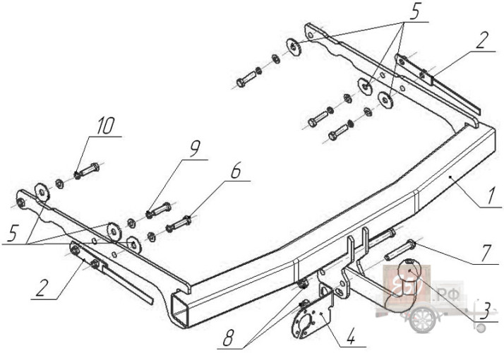 Фаркоп FD 23 - Ford Mondeo / 03.2007-2014 / S-75 / kg-1500/ type=A / smart-c=!!!