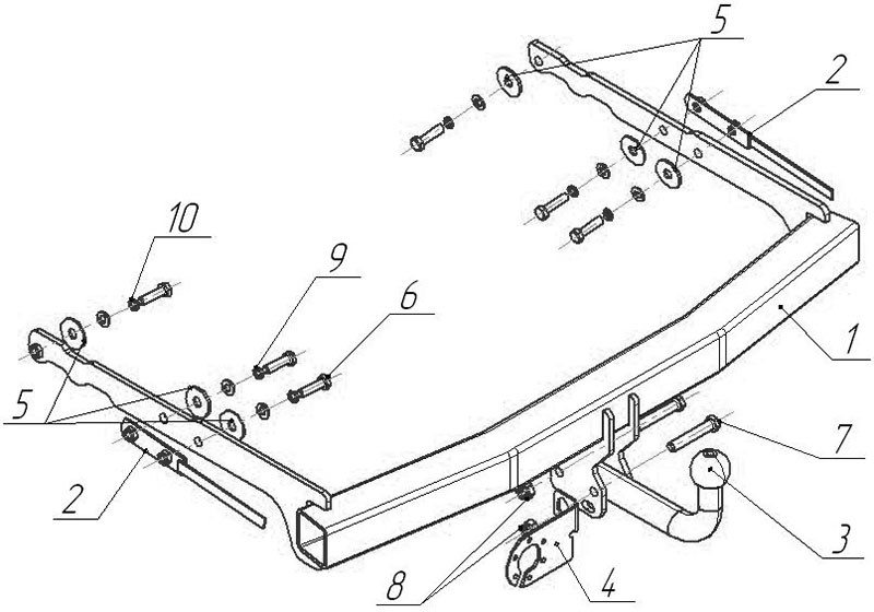 Фаркоп FD 23 - Ford Mondeo / 03.2007-2014 / S-75 / kg-1500/ type=A / smart-c=!!!