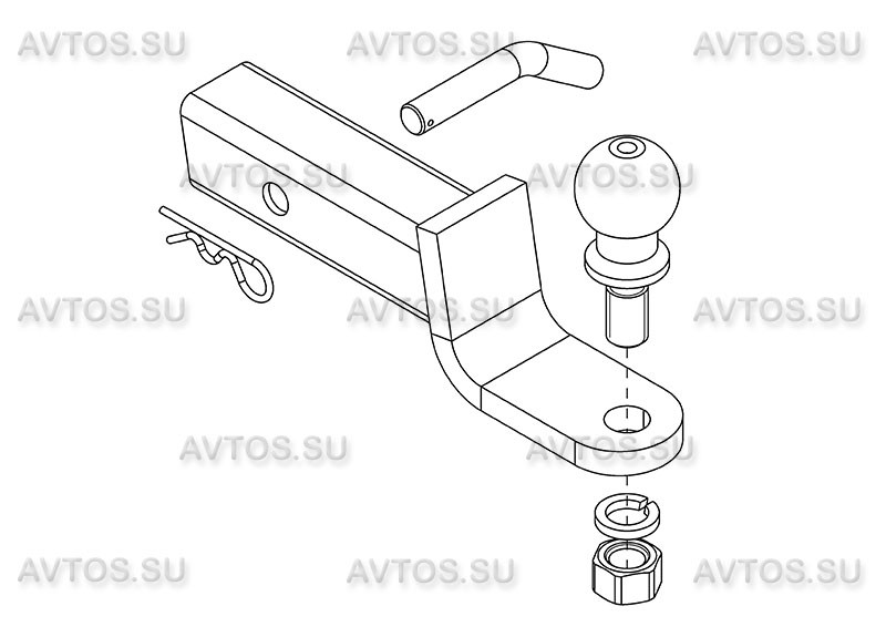 Фаркоп TY 06 - Toyota Land Cruiser (J80) / 1990-1998 / S-50 / kg-750 / type=E
