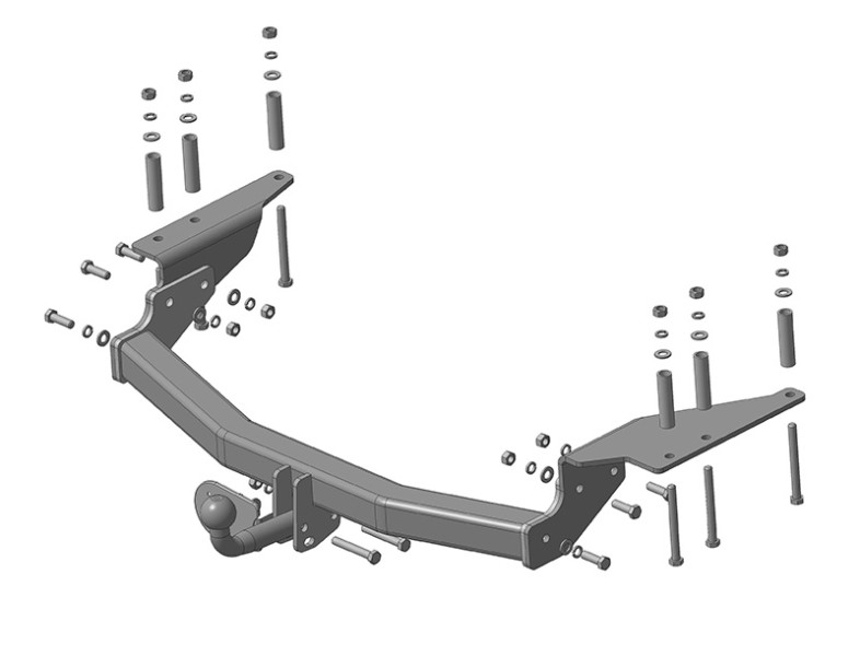Фаркоп SY 005 - Ssang Yong Rexton, Kyron / 2002-2007, 2005- / S-100 / kg-2000 / type=A