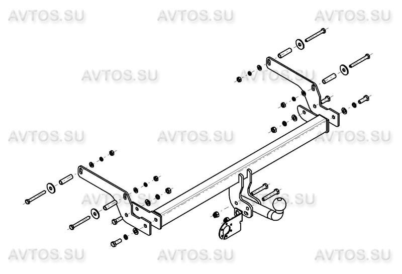 Фаркоп RN 02 - Renault Logan I (Dacia) / 2004-2015 / S-75 / kg-1200 / type=A