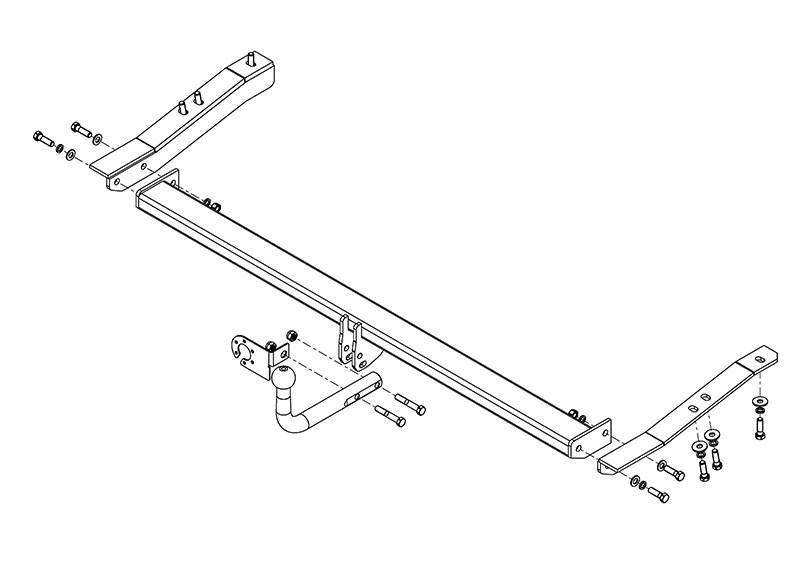 Фаркоп TY 43 - Toyota Sienna / 2011- / S-75 / kg-1800 / type=A