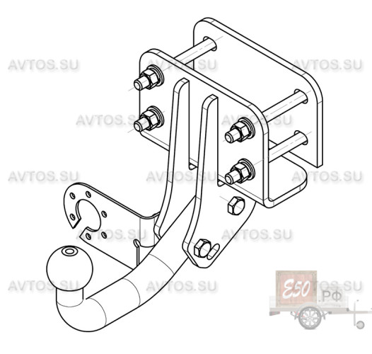 Фаркоп TY 27 - Toyota Hilux / 2005-2015 / S-100 / kg-1500 / type=A
