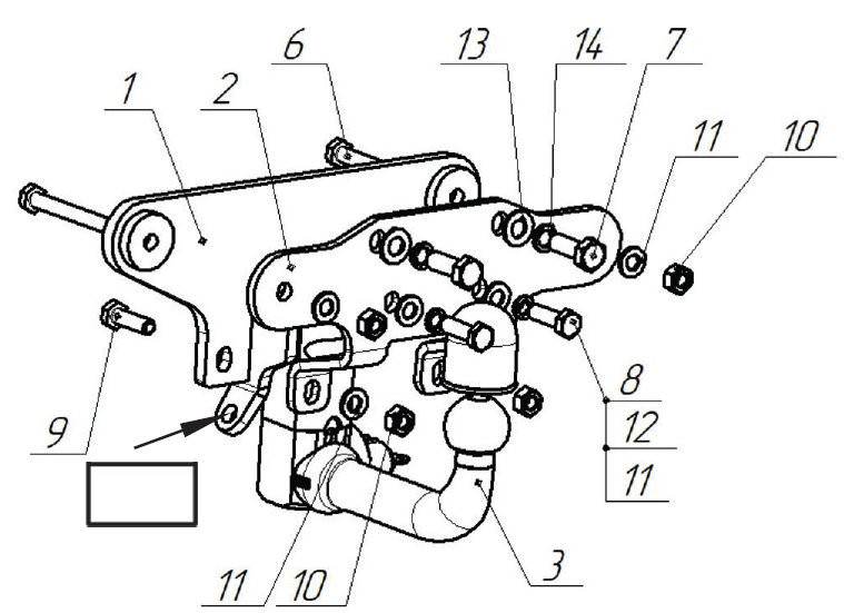 Фаркоп на Tank 500 2023-, Haval H9 2014-2020, Haval H5 2024-, Haval H9 2024-. Необходима подрезка бампера. Тип шара: D2 (вертикально-съемный с ключом)