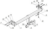 Фаркоп HY 02 - Hyundai Elantra (ТаГаз) / 2002-2006 / S-75 / kg-1000 / type=A