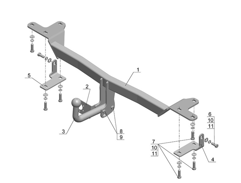 Фаркоп SZ 08 - Suzuki Grand Vitara 3d / 2005- / S-75 / kg-1600 / type=A
