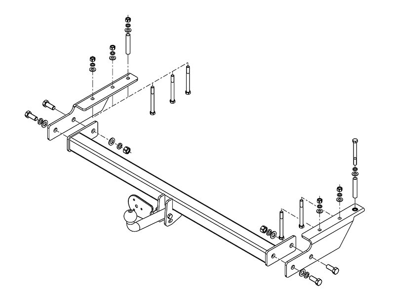 Фаркоп TD 166 - TogAZ Road Partner / 2008-2011 / S-75 / kg-1500 / type=A