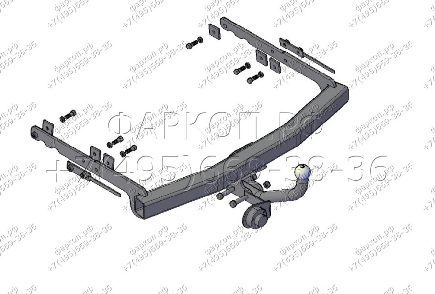 Фаркоп для Ford Mondeo седан 2007-2015 (без подрезки бампера), Ford Mondeo универсал 2007-2015 (требуется подрезка бампера). Тип шара: A. Нагрузки: 10