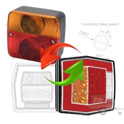 Установка задних фонарей LED (FT-122 T) (baj)
