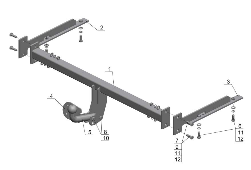 Фаркоп HN 03 - Honda Civic / 2006-2008 / S-50 / kg-750 / type=A