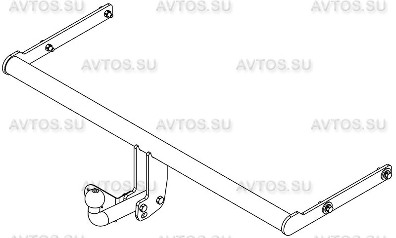 Фаркоп VW 33 - Volkswagen Polo (круглая труба) / 2009- / S-50 / kg-750 / type=A
