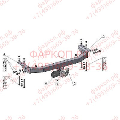 Фаркоп на Mitsubishi Pajero Sport 1998-2008 без подрезки бампера. Тип шара: A. Нагрузки: 2000/100 кг, масса фаркопа 17,6 кг (без электрики в комплекте