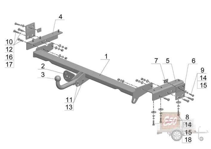 Фаркоп LX 01 - Lexus RX 300 / 2000-2002 / S-100 / kg-2000 / type=A