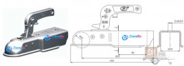 Сцепная головка усиленная 1300 кг под квадрат d60x60 Steelpress ZSK-1300I