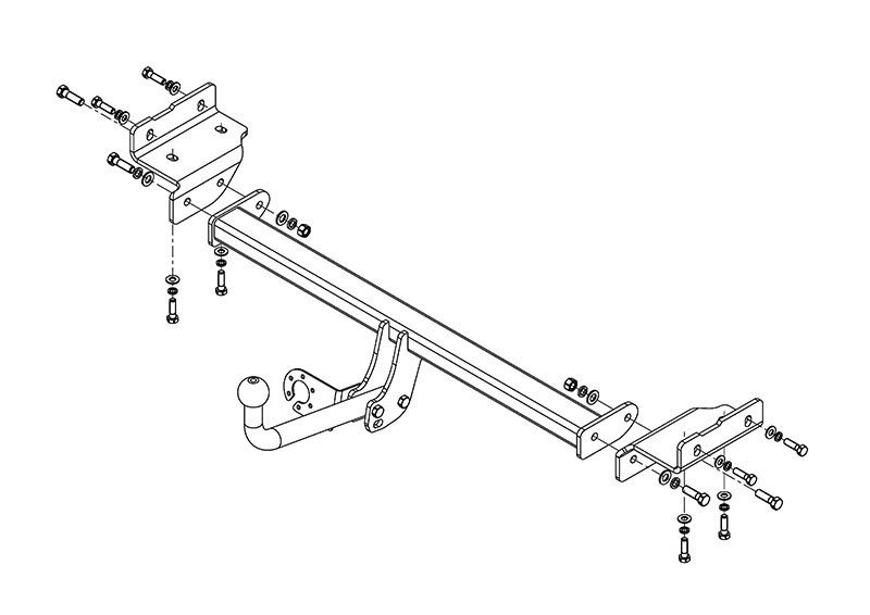 Фаркоп HY 22 - Hyundai IX 35 /03.2010-2015 / S-100 / kg-2000 / type=A