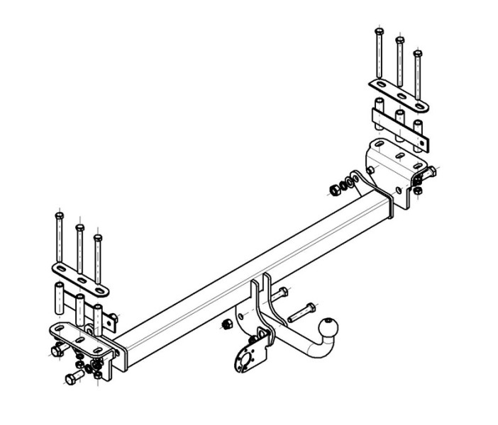Фаркоп NS 12 - Nissan Patrol GR / 01.1998-2010 / S-125 / kg-2500 / type=A