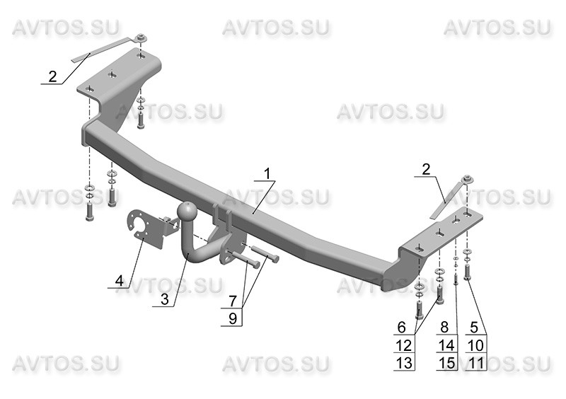 Фаркоп TY 30 - Toyota Corolla (E 12) / 2002-2007 / S-75 / kg-1250 / type=A