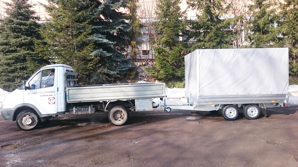 Прицеп ССТ 7132-31 Тормоз. 2400 кг R15 (без тента и дуг)