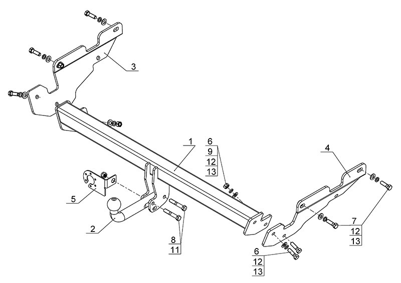 Фаркоп MZ 01 - Mazda CX-5 / 2012- / S-75 / kg-1750 / type=A