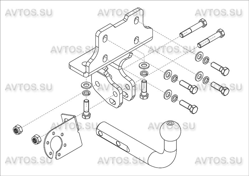 Фаркоп TY 42 - Toyota LC (J 120, J 150) Prado / 2003-2009, 2009- / S-140 / kg-3500 / type=A