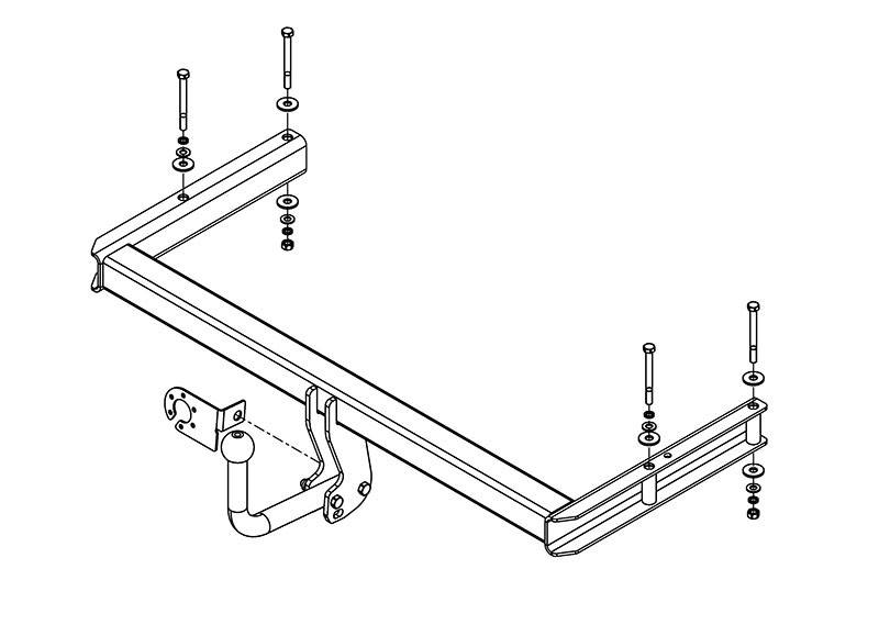 Фаркоп VW 30 - Volkswagen Passat B5 / 1996-2005 / S-75 / kg-2000 / type=A