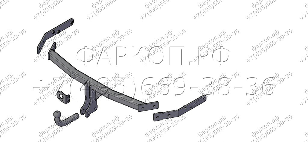 Фаркоп для Great Wall Hover H3 (CC 6461KM2C) 2014-2017. Требуется подрезка бампера. Тип шара: A. Нагрузки: 800/40 кг, масса фаркопа 16,0 кг (без элект