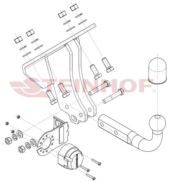 Фаркоп на Mercedes G-Class w461, w463 1989-2018, w464 2019- без снятия и подрезки бампера. Тип шара: A. Нагрузки: 3200/140 кг, масса фаркопа 11 кг (бе