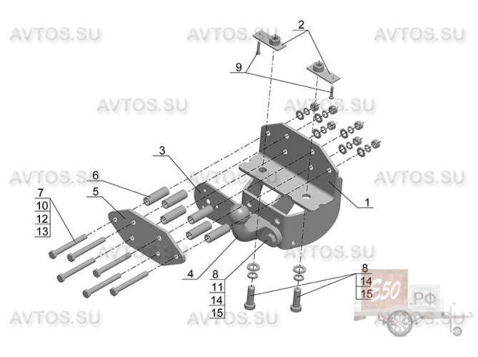 Фаркоп TY 25 - Toyota Land Cruiser (J200) / 2007- / S-140 / kg-3500 / type=F