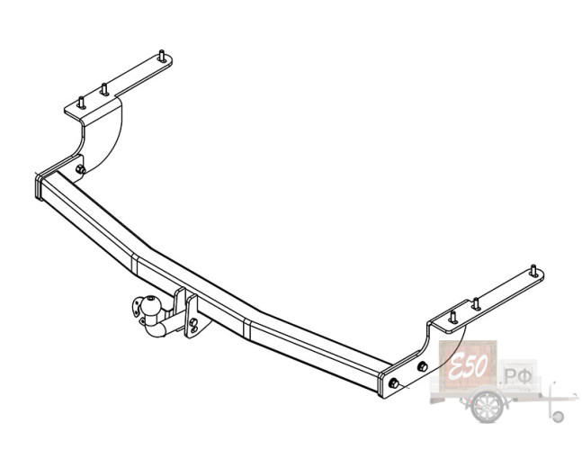 Фаркоп TY 32 - Toyota Highlander / 2007-2010 / S-75 / kg-1500 / type=A